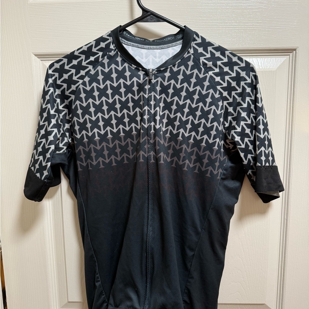Starlight Men's Black and Gray Cycling Shirt M/L